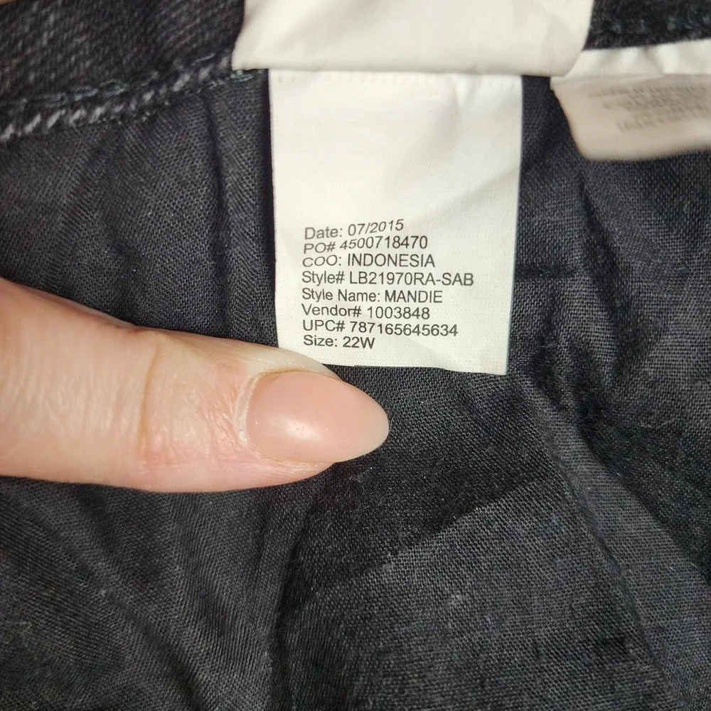 Bandolino Mandie Jeans Mens 22W Faded‎ Black Straight Leg Stretch Denim Hemmed